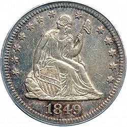 quarter 1849 Large Obverse coin