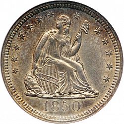 quarter 1850 Large Obverse coin