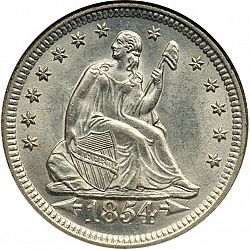 quarter 1854 Large Obverse coin