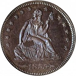 quarter 1855 Large Obverse coin