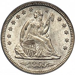 quarter 1855 Large Obverse coin