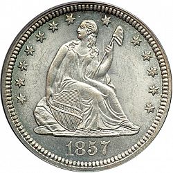 quarter 1857 Large Obverse coin