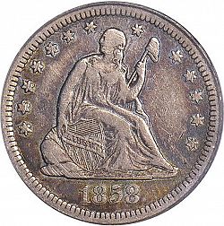 quarter 1858 Large Obverse coin