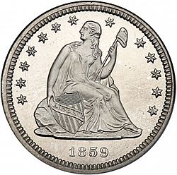 quarter 1859 Large Obverse coin