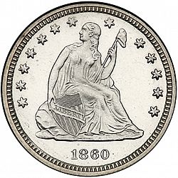 quarter 1860 Large Obverse coin