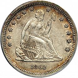 quarter 1862 Large Obverse coin