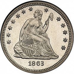 quarter 1863 Large Obverse coin