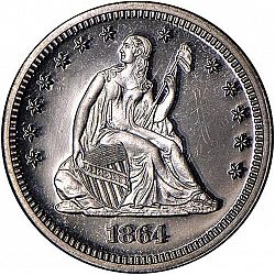 quarter 1864 Large Obverse coin