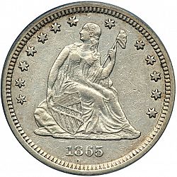 quarter 1865 Large Obverse coin