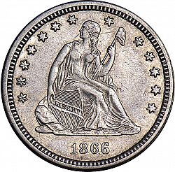 quarter 1866 Large Obverse coin