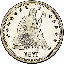 quarter 1870 Large Obverse coin