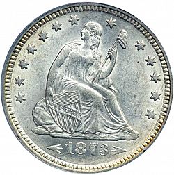 quarter 1873 Large Obverse coin