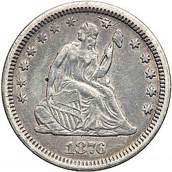 quarter 1876 Large Obverse coin