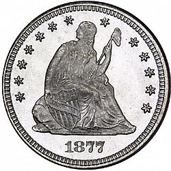 quarter 1877 Large Obverse coin
