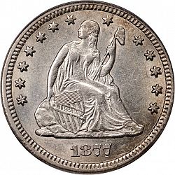 quarter 1877 Large Obverse coin
