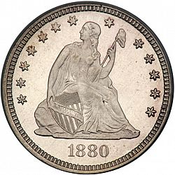 quarter 1880 Large Obverse coin