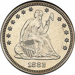 quarter 1882 Large Obverse coin