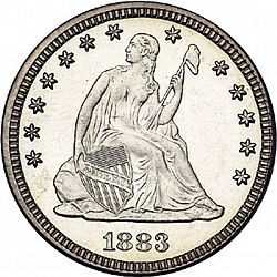 quarter 1883 Large Obverse coin