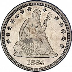 quarter 1884 Large Obverse coin