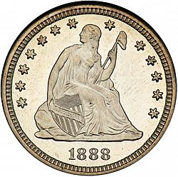 quarter 1888 Large Obverse coin