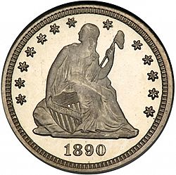 quarter 1890 Large Obverse coin