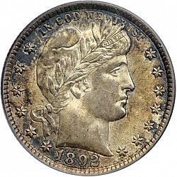 quarter 1892 Large Obverse coin
