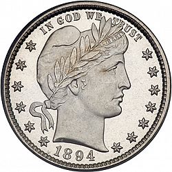 quarter 1894 Large Obverse coin