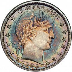 quarter 1895 Large Obverse coin