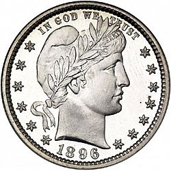 quarter 1896 Large Obverse coin
