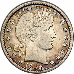 quarter 1896 Large Obverse coin