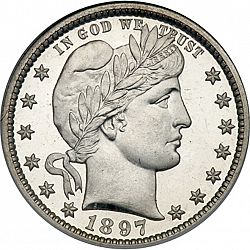 quarter 1897 Large Obverse coin