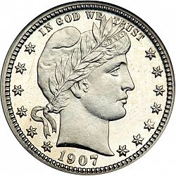 quarter 1907 Large Obverse coin