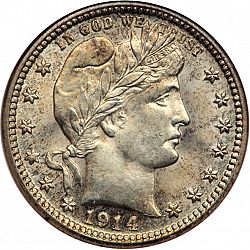 quarter 1914 Large Obverse coin