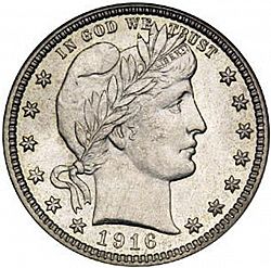 quarter 1916 Large Obverse coin