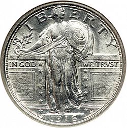 quarter 1916 Large Obverse coin