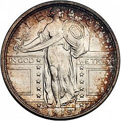 quarter 1917 Large Obverse coin