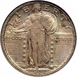 quarter 1917 Large Obverse coin