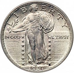 quarter 1917 Large Obverse coin