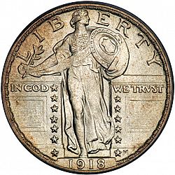 quarter 1918 Large Obverse coin