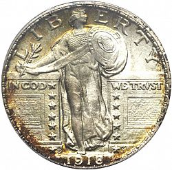 quarter 1918 Large Obverse coin