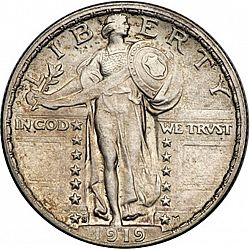 quarter 1919 Large Obverse coin