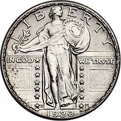 quarter 1920 Large Obverse coin