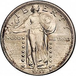 quarter 1921 Large Obverse coin