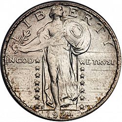 quarter 1924 Large Obverse coin