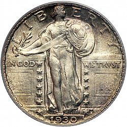 quarter 1930 Large Obverse coin