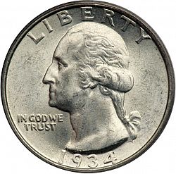 quarter 1934 Large Obverse coin