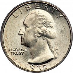 quarter 1935 Large Obverse coin