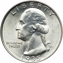 quarter 1935 Large Obverse coin