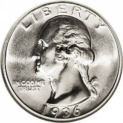 quarter 1936 Large Obverse coin