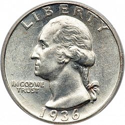 quarter 1936 Large Obverse coin